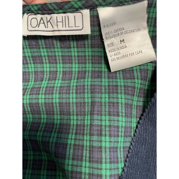 Vintage Grandma Teacher 90s Embroidered Fall Corduroy Vest Plaid Back Medium - Picture 7 of 8